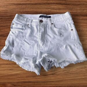 Angry Rabbit Wm’s Sz 3 W26 White Distressed Frayed Hem Cotton Blend Shorts